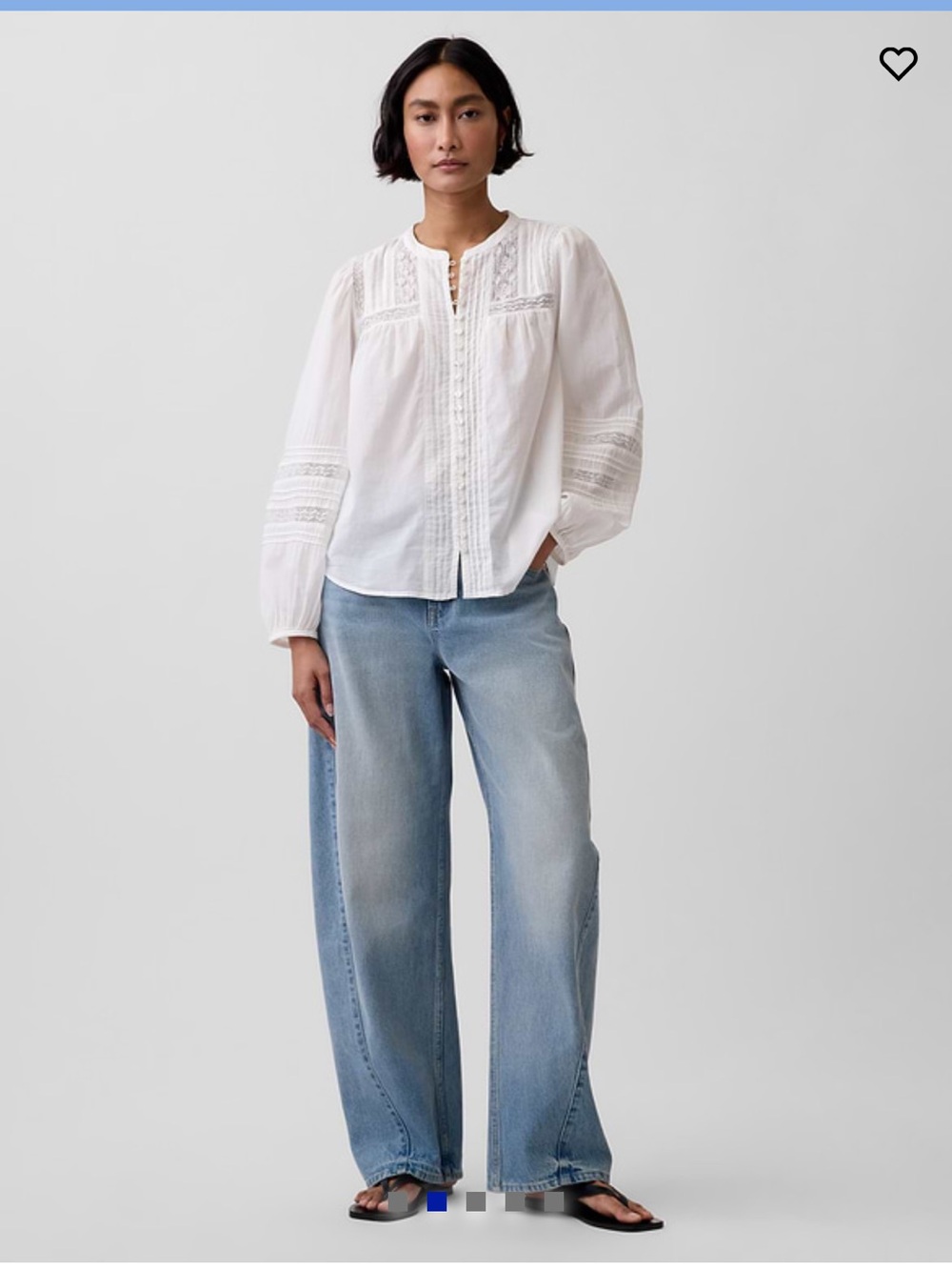 {GAP}: Lace-Trim Pintuck Top / M / NWT - Picture 2 of 7